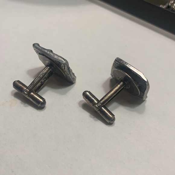 50’s 60’s BRUTALIST MODERNIST ARTIST STUDIO CUFFLINKS TESTED STERLING SILVER - Picture 4 of 11